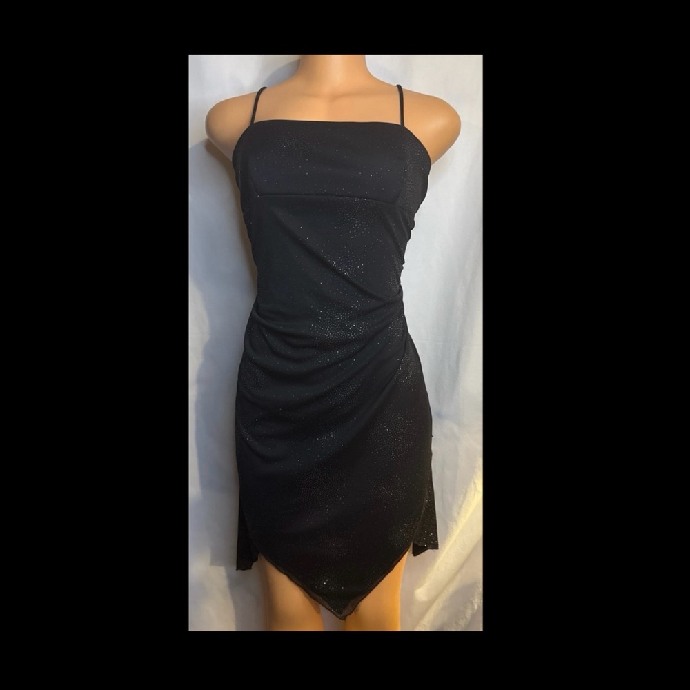 CDC Black Mini Dress with Spaghetti Straps